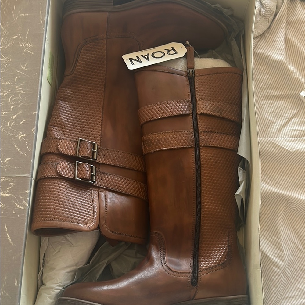 ROAN Brown Leather Tall Boots